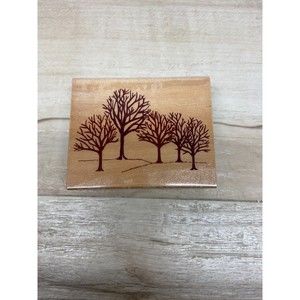 2002 Stampede Wood Mounted Rubber Stamp Winter Woods